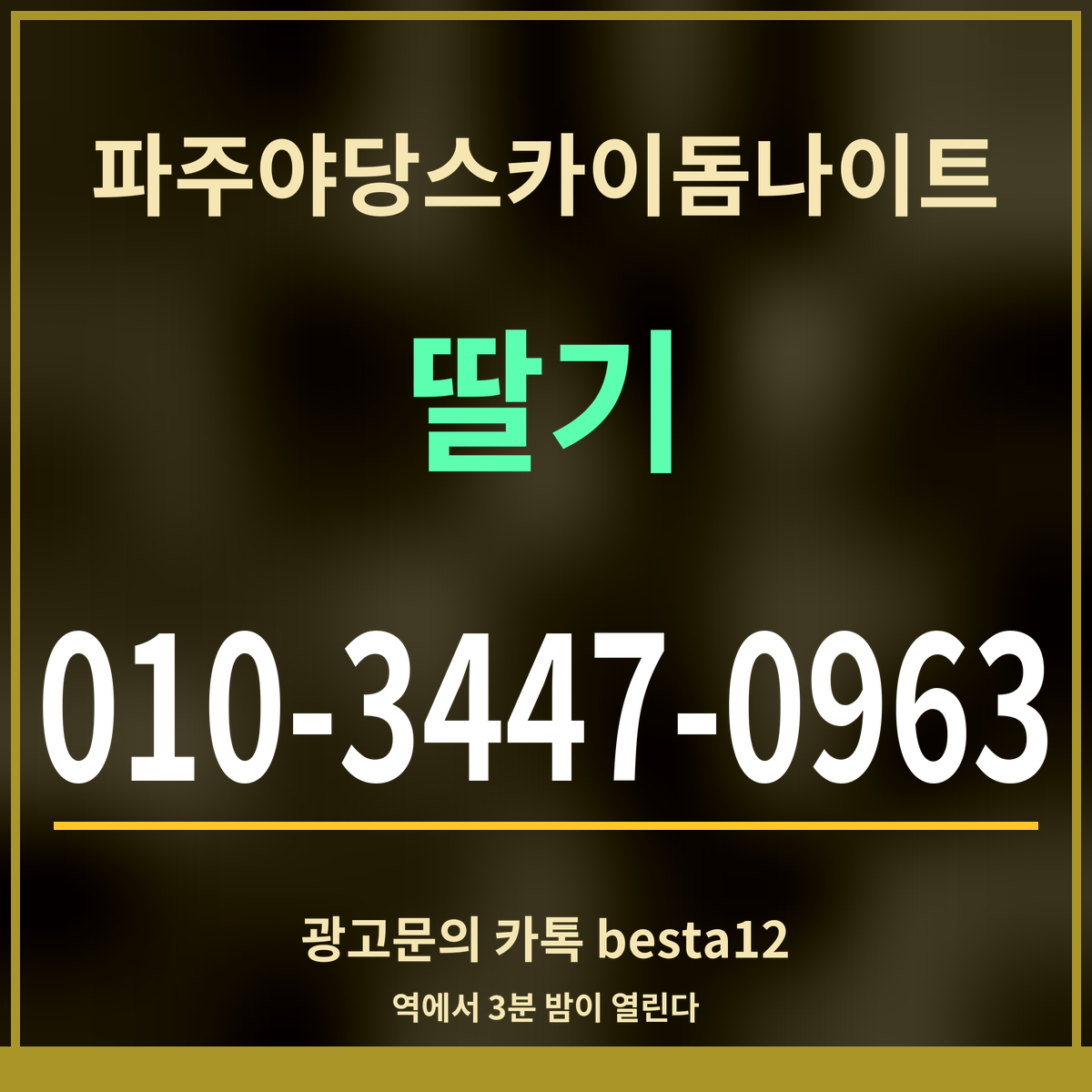 광고 · 파주야당스카이돔나이트 · 딸기 · 010-3447-0963