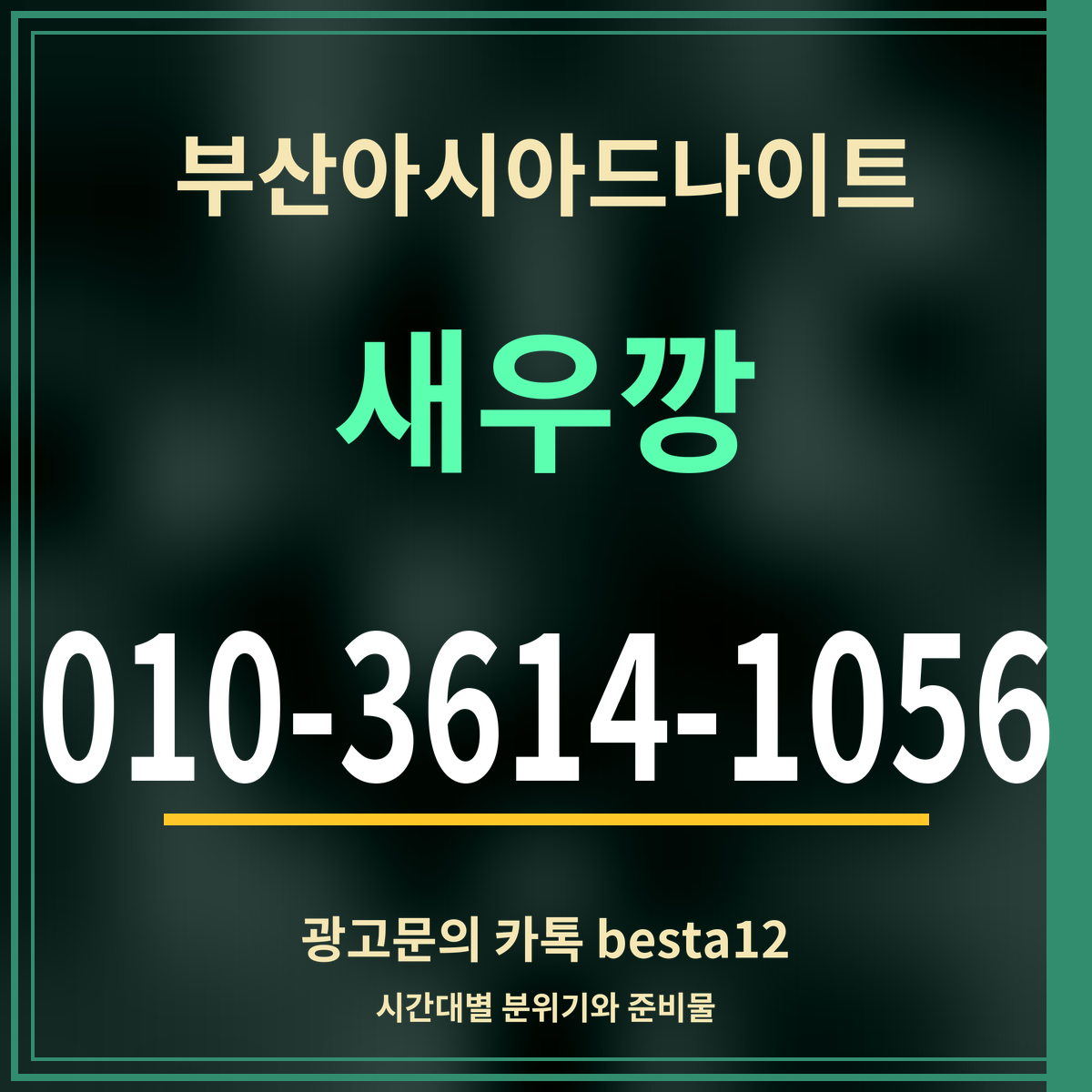 광고 · 부산아시아드나이트 · 새우깡 · 010-3614-1056